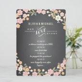 Charming Garden Blumenreath Wedding Story Card Einladung (Stehend Vorderseite)