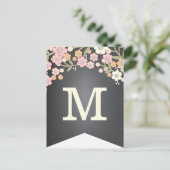 Charming Garden Floral Flag DIY Bunting Banner Postkarte (Stehend Vorderseite)