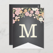 Charming Garden Floral Flag DIY Bunting Banner Postkarte (Vorne/Hinten)