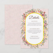 Charming Garden Floral Wedding Details Card Begleitkarte (Vorne/Hinten)
