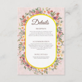 Charming Garden Floral Wedding Details Card Begleitkarte