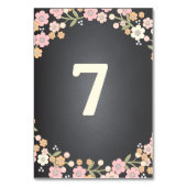 Charming Garden Floral Wedding Tischnummer Card (Rückseite)