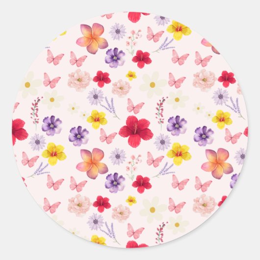 Charming Garden Paper Plate Runder Aufkleber (Vorderseite)