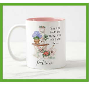 Charming Gardener Floral Vorname Zweifarbige Tasse