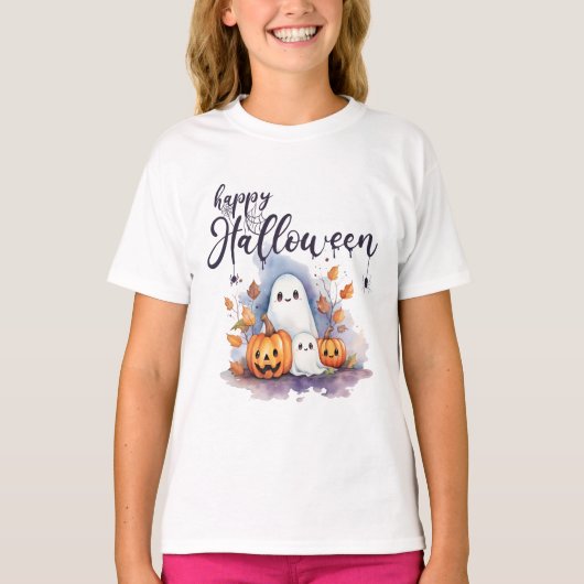 Charming Ghost Pumpkin Spione Halloween T - Shirt (Vorderseite)
