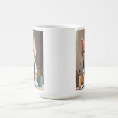 Charming Ginger Cat Artist mit Pinsel Niedlich Kaffeetasse (Mittel)