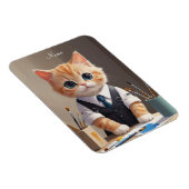 Charming Ginger Cat Artist mit Pinsel Niedlich Magnet (Rechte Seite)