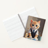 Charming Ginger Cat Artist mit Pinsel Niedlich Notizblock (Innenseite)