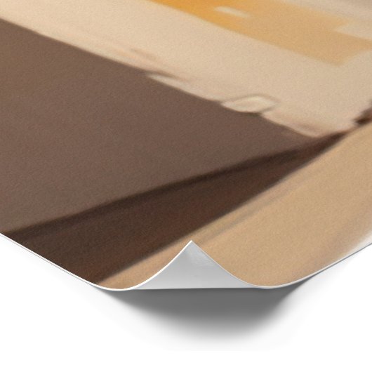 Charming Ginger Cat Artist mit Pinsel Niedlich Poster (Ecke)