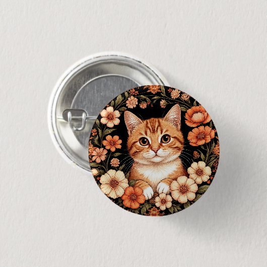 Charming Ginger Cat Button (Vorne & Hinten)