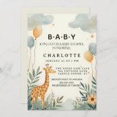Charming Giraffe Baby Shower Einladung (Vorne/Hinten)
