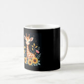 Charming Giraffe Surrounded By Flowers Long Sleeve Kaffeetasse (VorderseiteRechts)