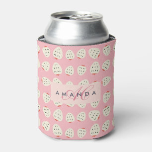 Charming Girly Strawberry Muster Monogram Geschenk Dosenkühler