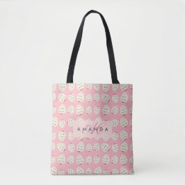 Charming Girly Strawberry Muster Monogram Geschenk Tasche
