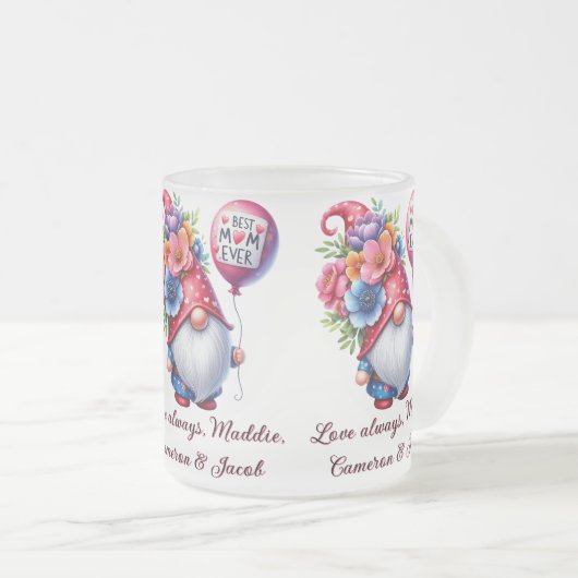 Charming Gnome Magic Personalisiert Mother Day Mattglastasse (VorderseiteRechts)