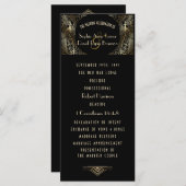 Charming Gold Art Deco Friedensprogramm Hochzeiten Menükarte (Vorne/Hinten)