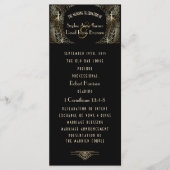 Charming Gold Art Deco Friedensprogramm Hochzeiten Menükarte (Vorderseite)