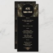 Charming Gold Art Deco Menükarte (Vorne/Hinten)