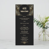 Charming Gold Art Deco Menükarte (Stehend Vorderseite)