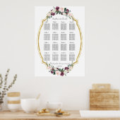 Charming Gold Burgundy Blush Bloral Seekarte Poster (Küche)
