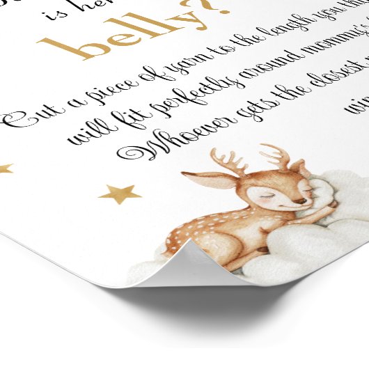 Charming Gold Celestial Baby Dusche Bly Game Poster (Ecke)