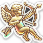 Charming Gold Elegante Cupid Arrow Sticker (Vorderseite)