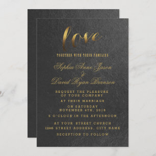 Charming Gold Foil Black Wedding Einladung