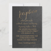 Charming Gold Foil Black Wedding Empfang Einladung (Vorderseite)