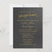 Charming Gold Foil Black Wedding Probe Dinner Einladung (Vorderseite)