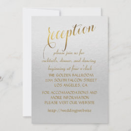 Charming Gold Foil Gray Hochzeit Einladung
