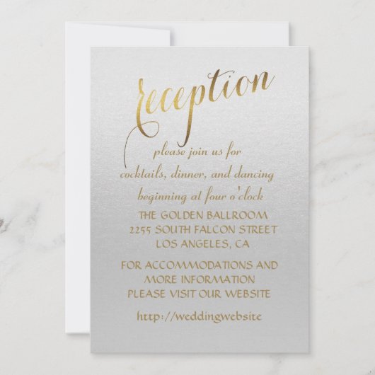 Charming Gold Foil Gray Hochzeit Einladung (Vorderseite)