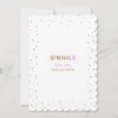 Charming Gold Glitzer SPRINKLE Girl Babydusche Einladung (Rückseite)