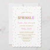 Charming Gold Glitzer SPRINKLE Girl Babydusche Einladung (Vorderseite)