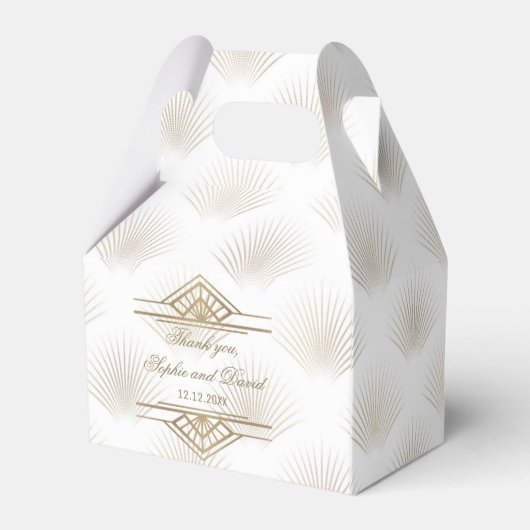 Charming Gold Great Gatsby Art Deco 1920er Hochzei Geschenkschachtel (Rückseite)