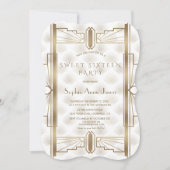 Charming Gold Great Gatsby Art Deco 1920s SWEET 16 Einladung (Vorderseite)