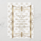 Charming Gold Great Gatsby Art Deco New Year Party Einladung (Vorne/Hinten)