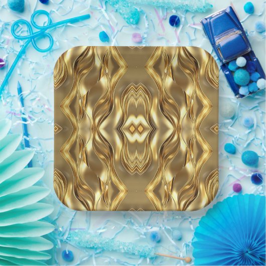 Charming golden-colored pattern  pappteller (Party)