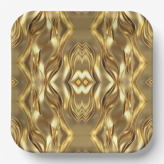 Charming golden-colored pattern  pappteller (Vorderseite)