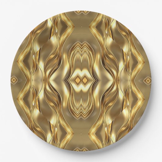Charming golden-colored pattern  pappteller (Vorderseite)