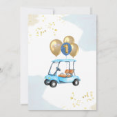 Charming Golf Cart First Birthday Boy Einladung (Rückseite)