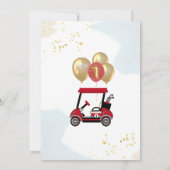 Charming Golf Cart First Birthday Boy Einladung (Rückseite)