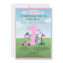 Charming Golf Pink Girl 1. Geburtstag Par-T-Shirt