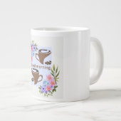 Charming "Good Morning" Coffee Greeting with Flora Jumbo-Tasse (Vorderseite Rechts)