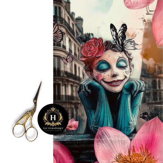 Charming Gothic Paris Gargoyle Decoupage Seidenpapier