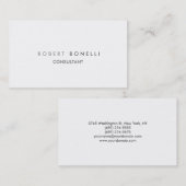 Charming Grau White Consultant Business Card Visitenkarte (Vorne/Hinten)