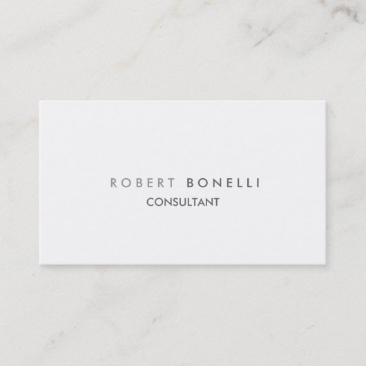 Charming Grau White Consultant Business Card Visitenkarte (Vorderseite)
