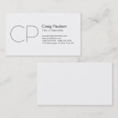 Charming-Graue Schwarz-weiße Monogram-Visitenkarte Visitenkarte (Vorne/Hinten)