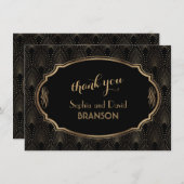 Charming Great Gatsby Art Deco Wedding DANK Dankeskarte (Vorne/Hinten)