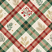 Charming green and red watercolor greenery gift geschenkpapier