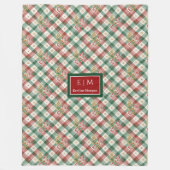 Charming green and red watercolor greenery throw fleecedecke (Vorderseite)